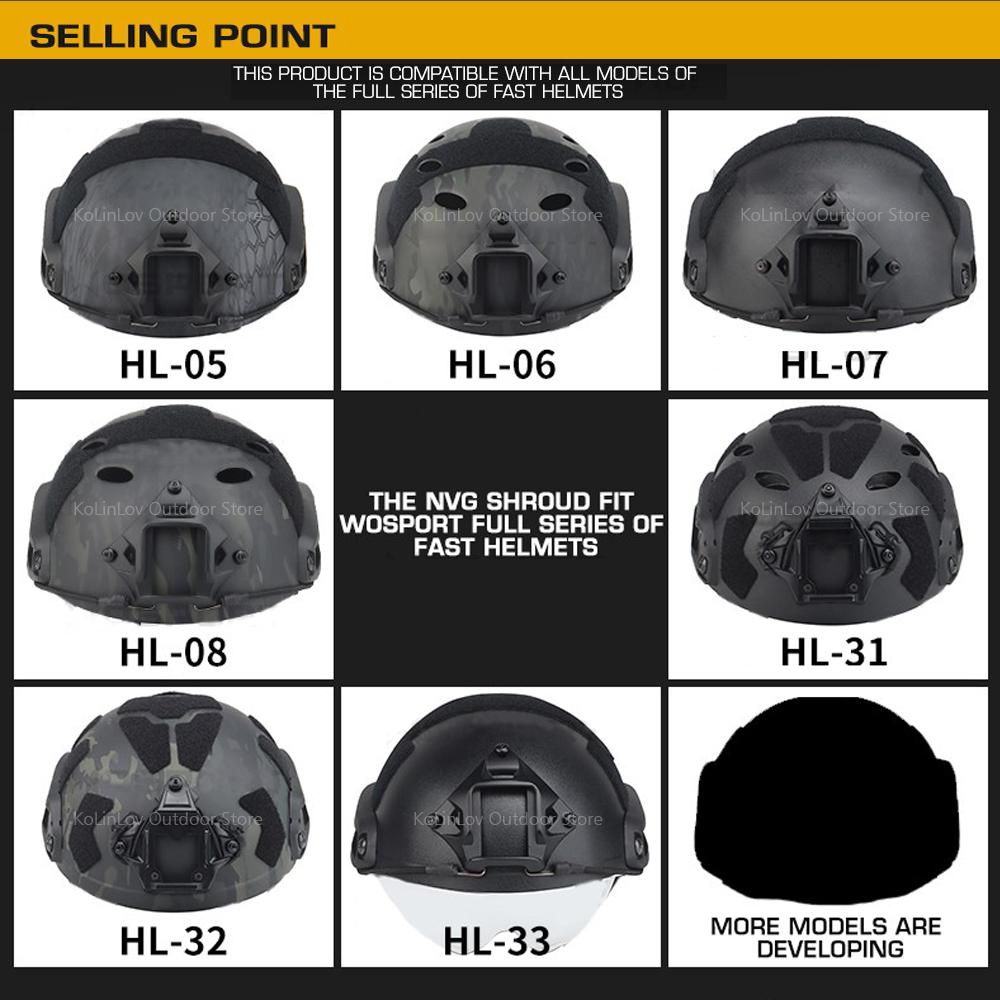 Chiến Thuật Quân Đội Mũ Bảo Hiểm Tầm Nhìn Ban Đêm Gắn Nhanh Cao Cắt Mũ Bảo Hiểm NVG Tấm Vải Liệm Cho MICH AF OPS M-LOK Airsoft Mũ Bảo Hiểm Color: HL-ACC-55 G