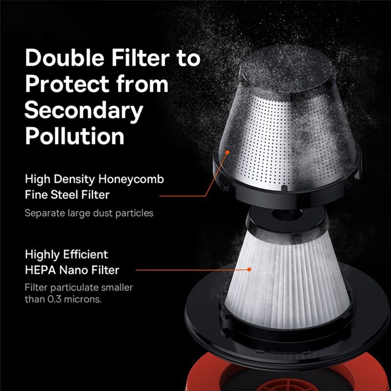 Máy Hút Bụi Cầm Tay Không Dây Trên Ô TÔ Baseus A7 Car Vacuum Lực Hút Mạnh 6000Pa Dung Tích 500ml Sạc 3.5h Dùng 20 Phút - Hàng Chính Hãng