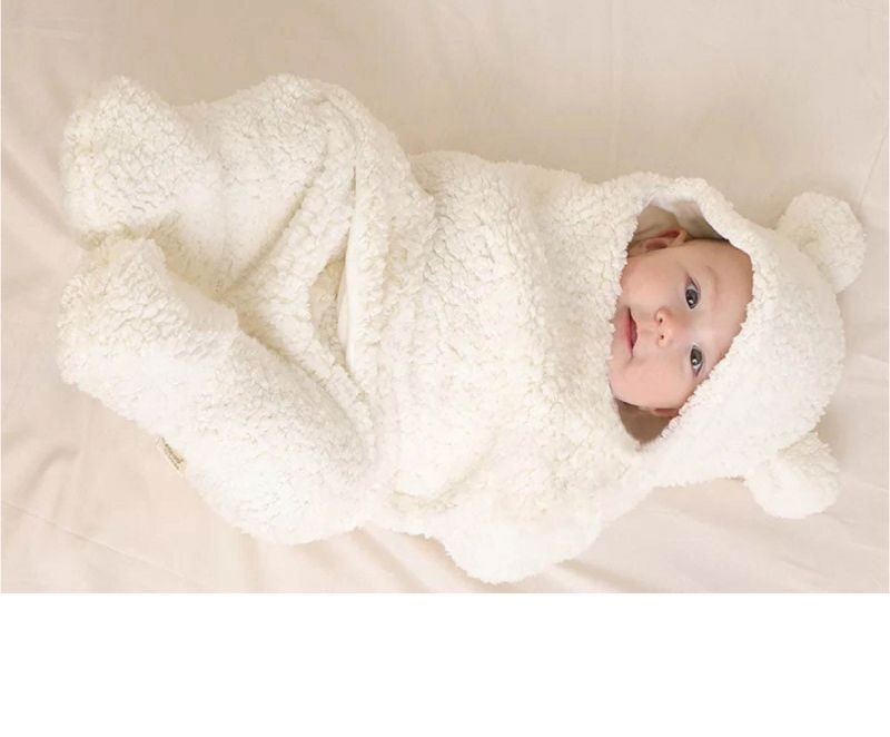 Chăn Quấn Ủ Kén Lông Cừu Baby Blanket Hình Thú Cao Cấp Cho Bé Yêu