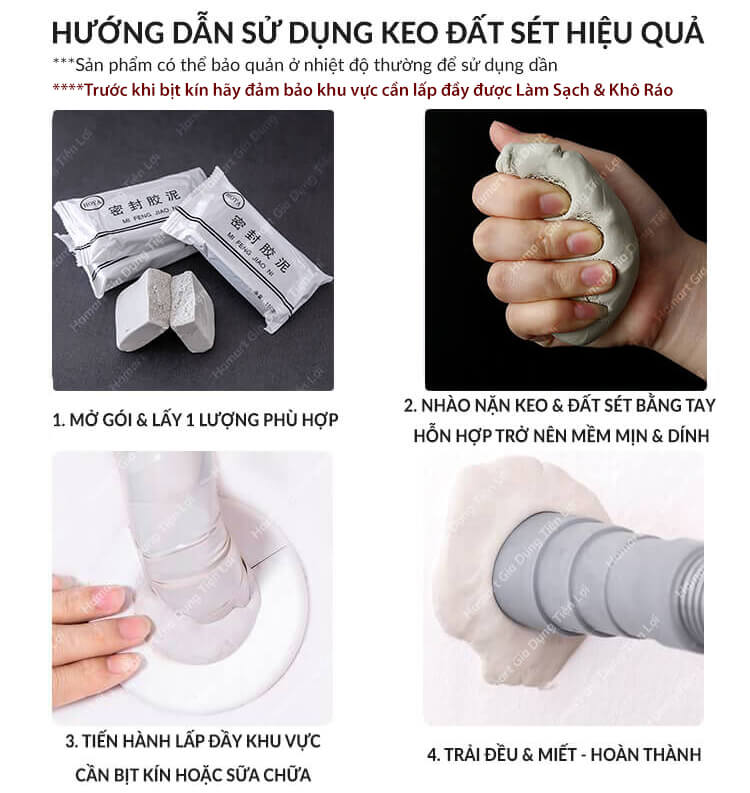 Đất Sét Xi Măng Trắng Vá Trám Tường Bịt Lỗ Điều Hoà Hamart 160gr Chống Thấm Cách Nhiệt Sửa Chữa Nhà Cửa Tiện Lợi