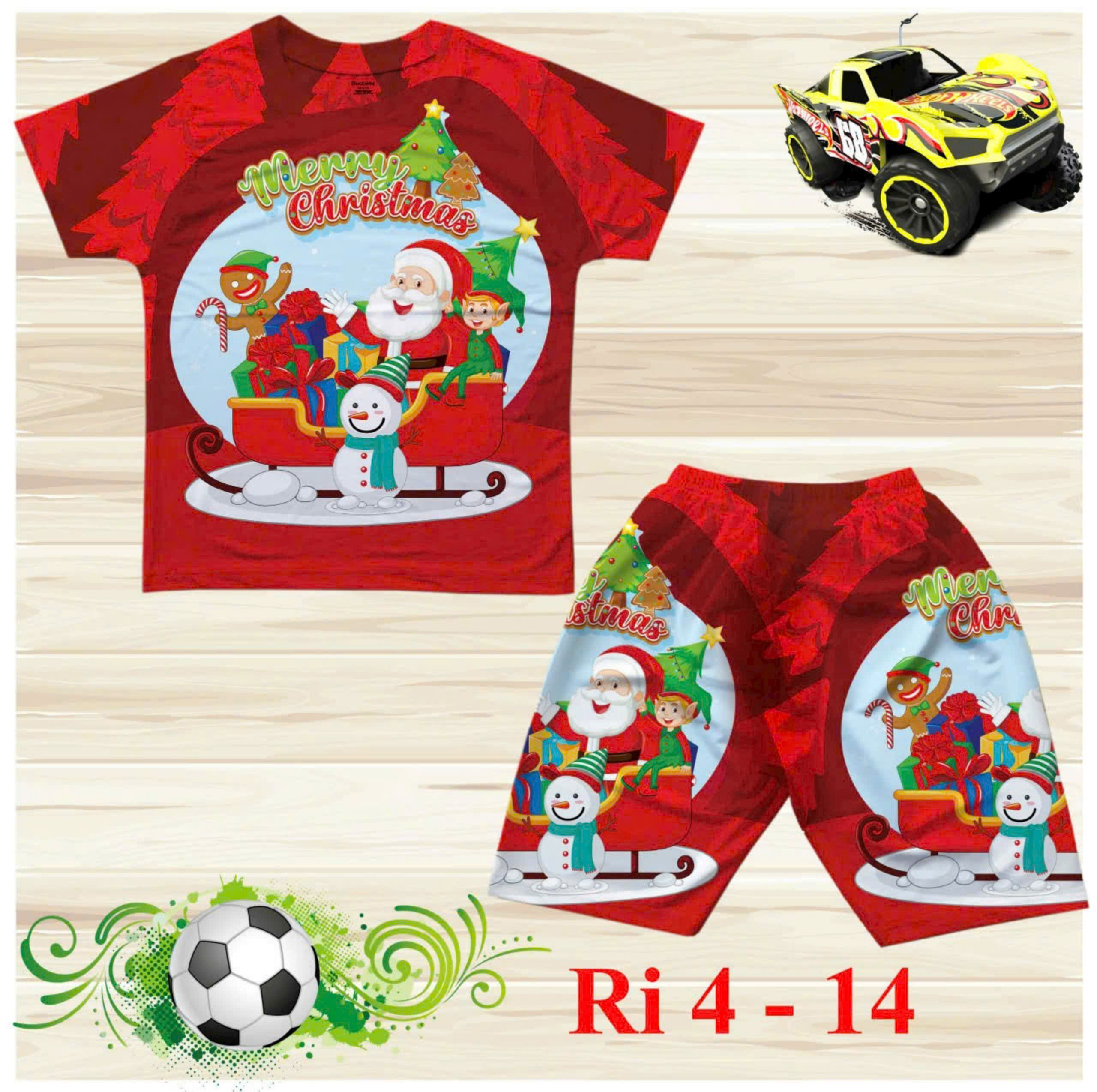 Đồ bộ cho bé trai và bé gái hình ông già noel giáng sinh từ 10-36kg chất thun lạnh thái mềm mát