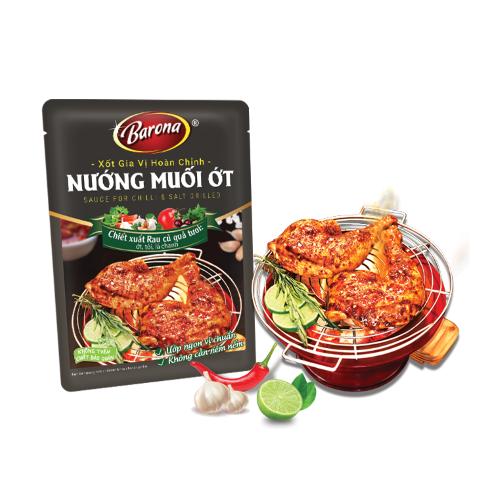 Combo 3 Gói Gia Vị Nướng Muối Ớt Barona 80g ướp ngon chuẩn vị không cần nêm nếm