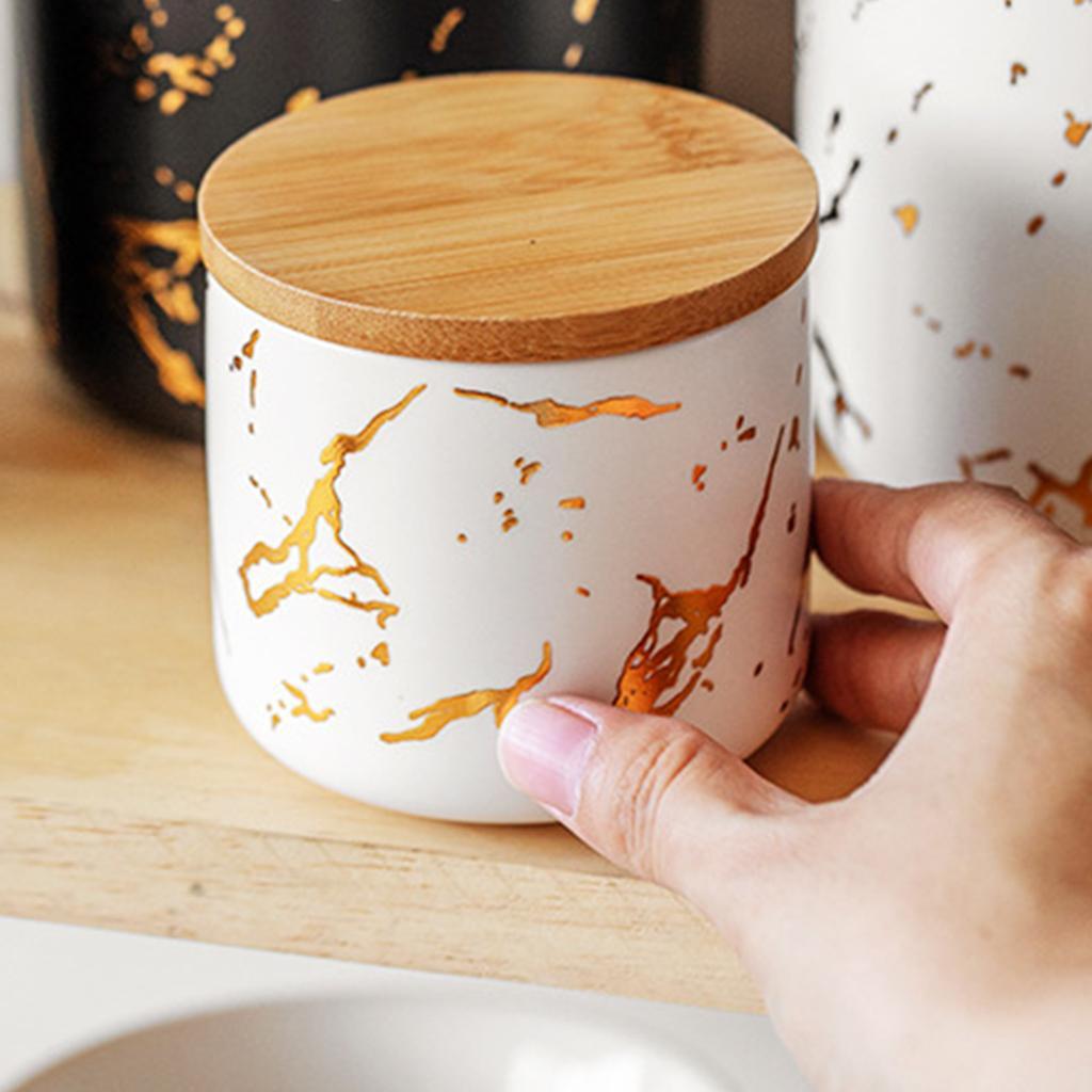 2pcs Modern Ceramic Sugar Bowl Airtight Lids Sugar Dispenser for Kitchen