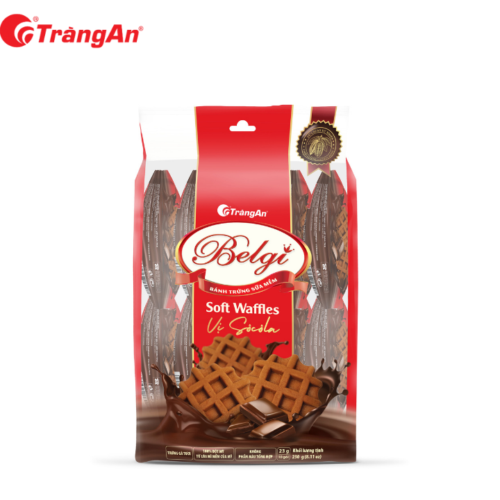 [Vị mới] Bánh trứng sữa mềm Belgi 230g, vị socola, thương hiệu Tràng An, hạn sử dụng 12 tháng