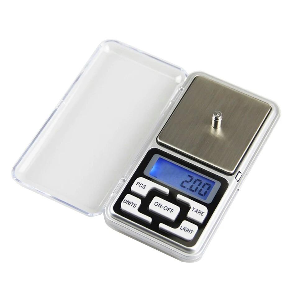Cân tiểu ly điện tử mini chính xác Màu Bạc cân điện tử + tặng kèm 2 Pin