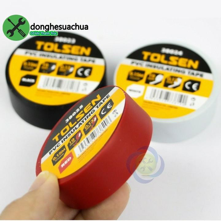 Băng keo điện trắng Tolsen 38024 dài 9.15M dày 0.13mm bảng 19mm