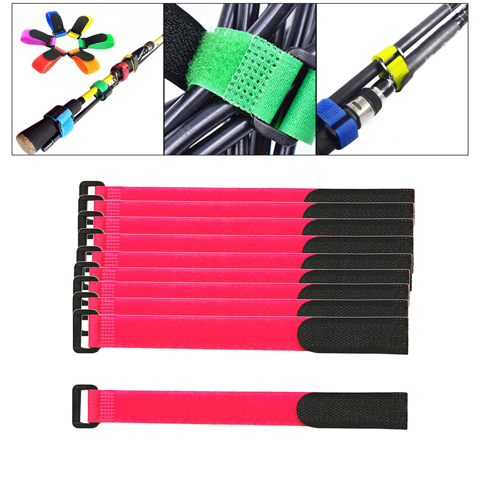 10Pcs Durable Fishing Rod Belts Ties Casting Spinning Rod Straps Holders Fishing Tackle Tie Bag Accessories