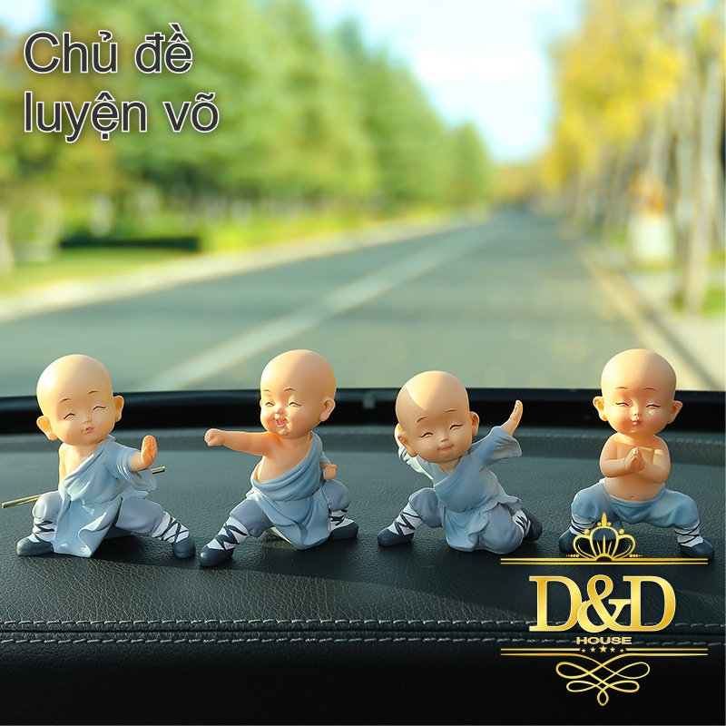 Tượng chú tiểu trang trí táp lô xe hơi, ô tô siêu cute