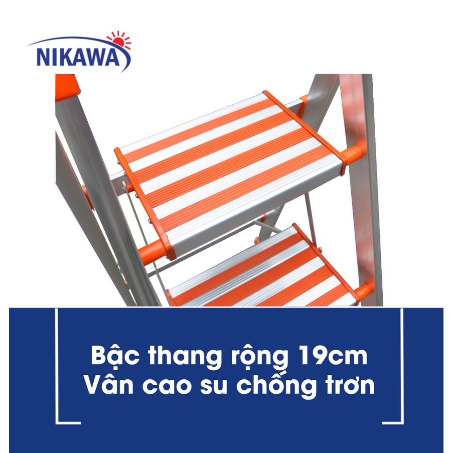 Hình ảnh Thang Ghế Nikawa NKA-03 - 3 Bậc - 73cm - Màu Bạc