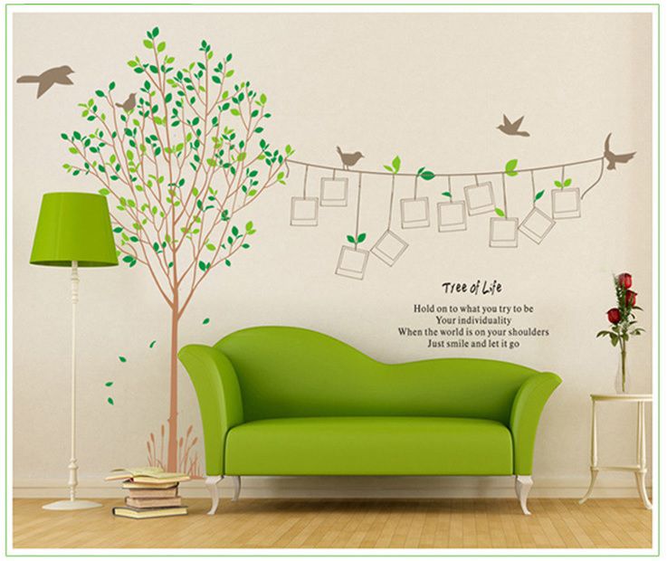 Decal dán tường Cây xanh khung ảnh số 11 trang trí nhà cửa đẹp, sáng tạo