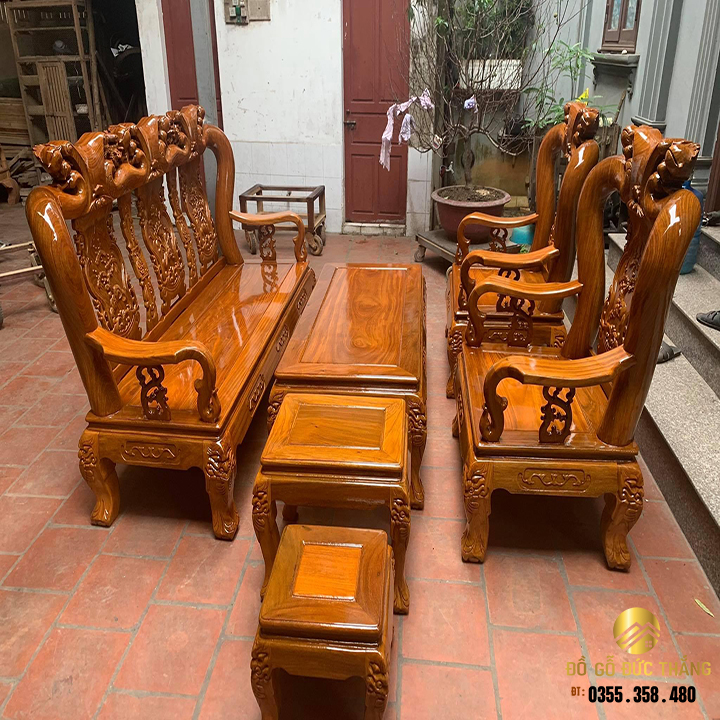 Bàn ghế minh quốc đào gỗ lim xanh nam phi tay 10