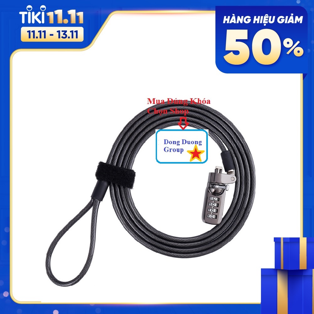 Dây Khóa Chống Trộm Laptop - Dây Chống Trộm Laptop 4 Mã Bảo Mật NF1