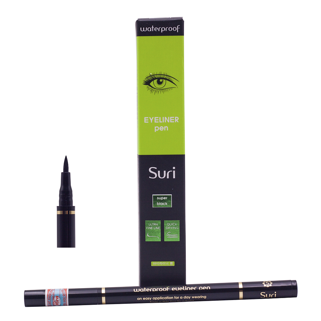 Kẻ Mí Mắt Nước Siêu Mảnh Suri Waterproof Eyeliner Pen ( Màu Đen ) + Tặng Ngay Khăn Tẩy Trang Trà Xanh Dưỡng Ẩm Hàn Quốc Cao Cấp Benew (30 miếng) – Hàng Chính Hãng