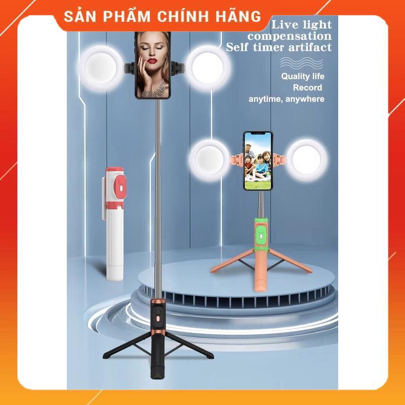 Gậy chụp ảnh JC-16H selfie dài 1.1m có 2 đèn gương led kèm giá đỡ 3 chân đa năng điều khiển bluetooth từ xa