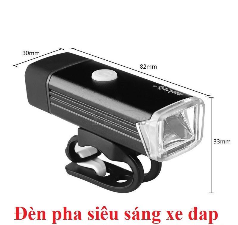 Đèn xe đạp Machfally sạc USB MÀU ĐEN
