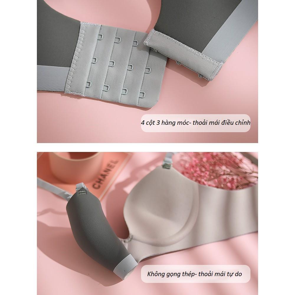 Áo Lót Nữ Đúc Su Không Gọng Nâng Ngực Chất Mịn Cao Cấp B453 - Hồng đậu,36/80B