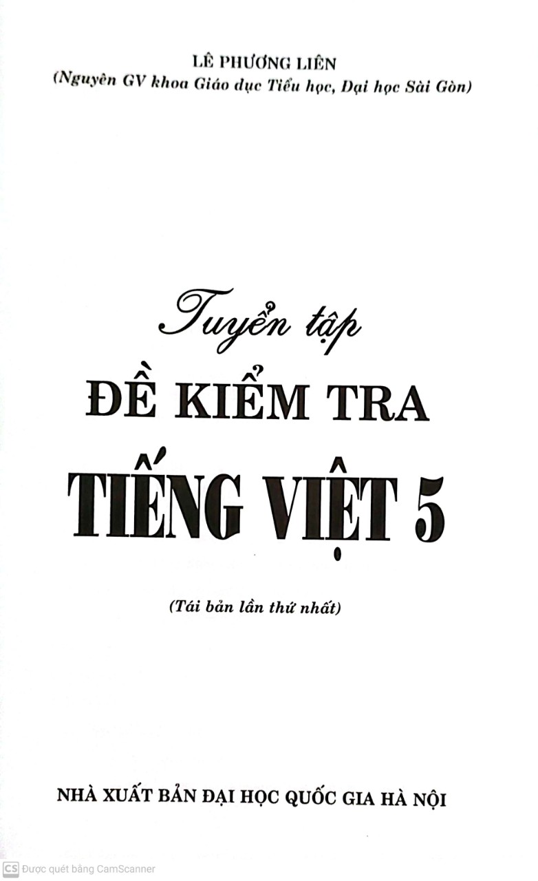 Tuyển tập đề kiểm tra Tiếng Việt 5 ( NXB: đại học quốc gia hà nội )