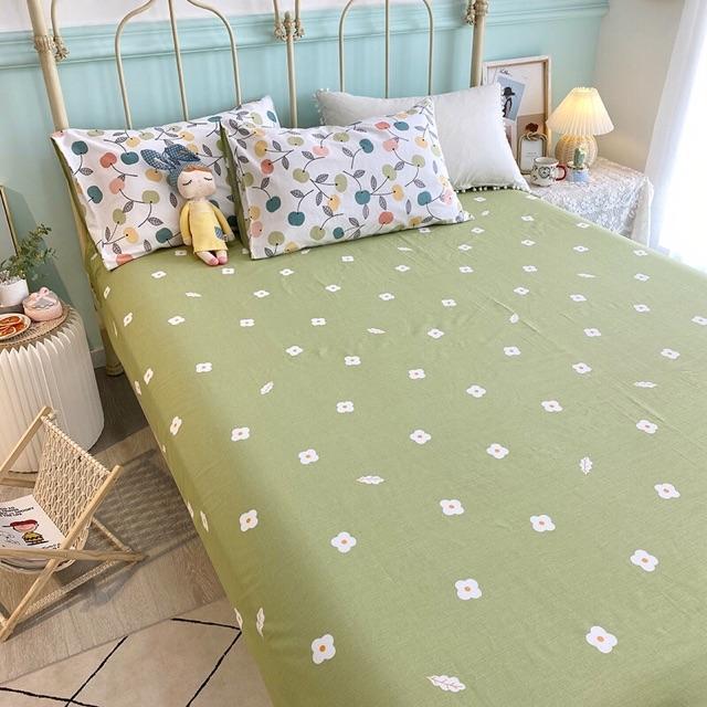 Set Chăn Ga Gối Cotton Living Hàng Nhập Khẩu Cao Cấp Màu Giải Nhiệt Mùa Hè