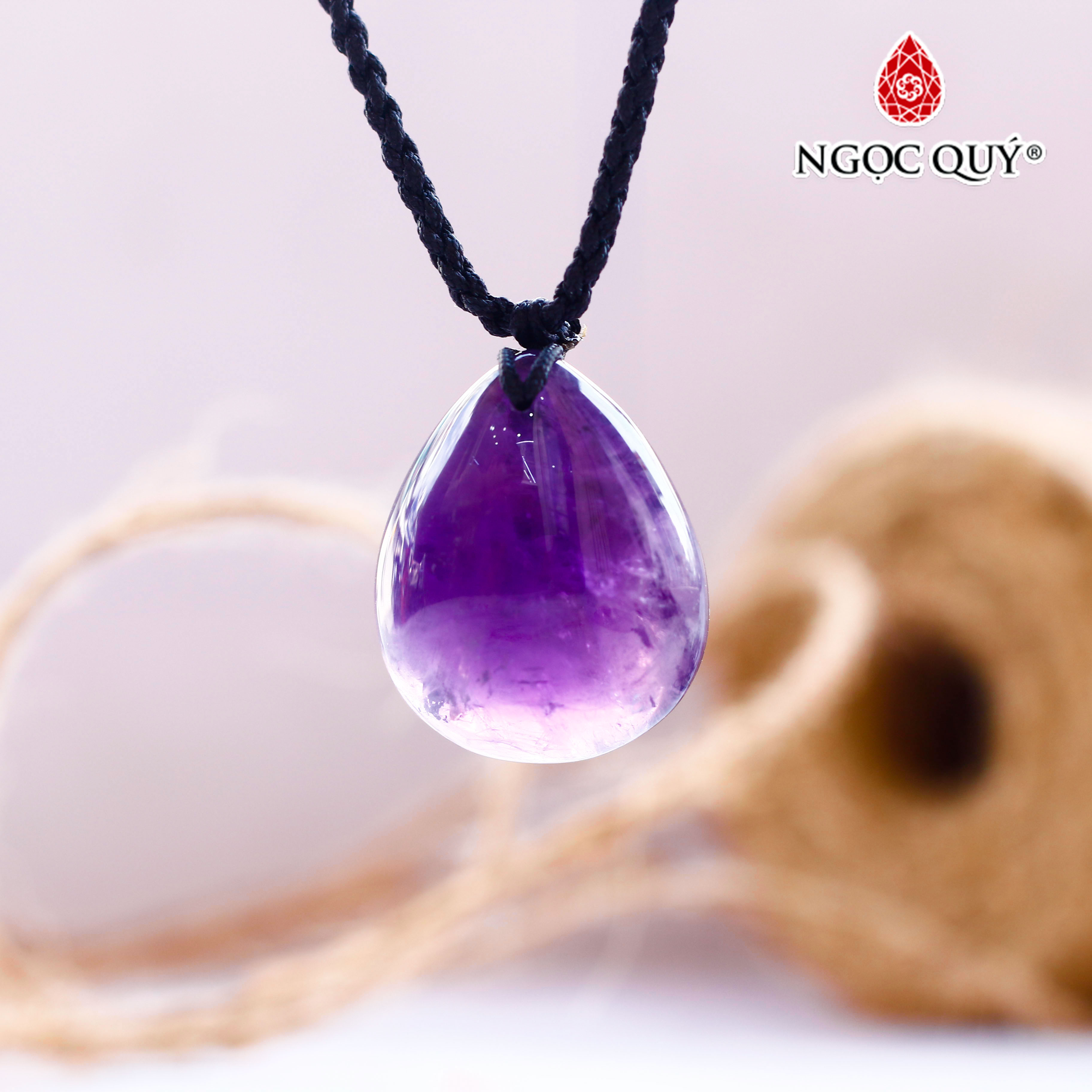 Mặt dây chuyền thạch anh tím hình giọt nước - Ngọc Quý Gemstones