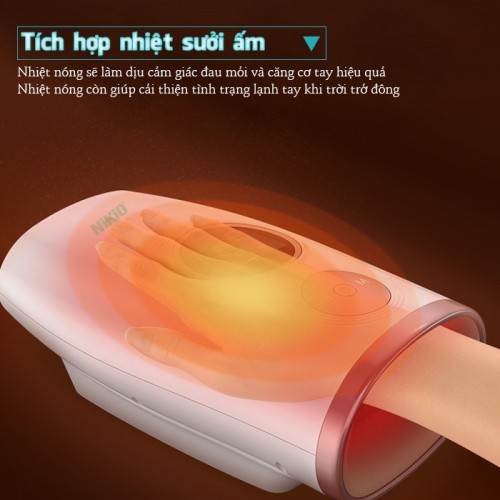 Máy massage bàn tay Nikio NK-330 - Công nghệ áp suất khí nén, nhiệt nóng. Giảm đau nhức mỏi, tê tay
