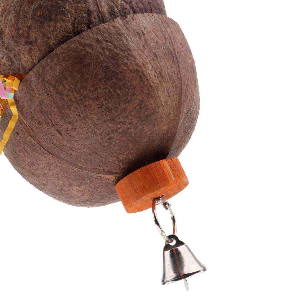 Parrot Bird Cage Chew Play Toy Coconut Hanging Swing For Parakeet Cockatiel