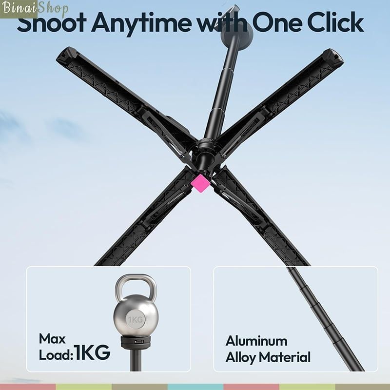Ulanzi MT-85 - Tripod MagSafe 150cm, Auto Open, Xoay 360° Và Bluetooth Remote Thông Minh Cho Điện Thoại - Hàng chính hãng