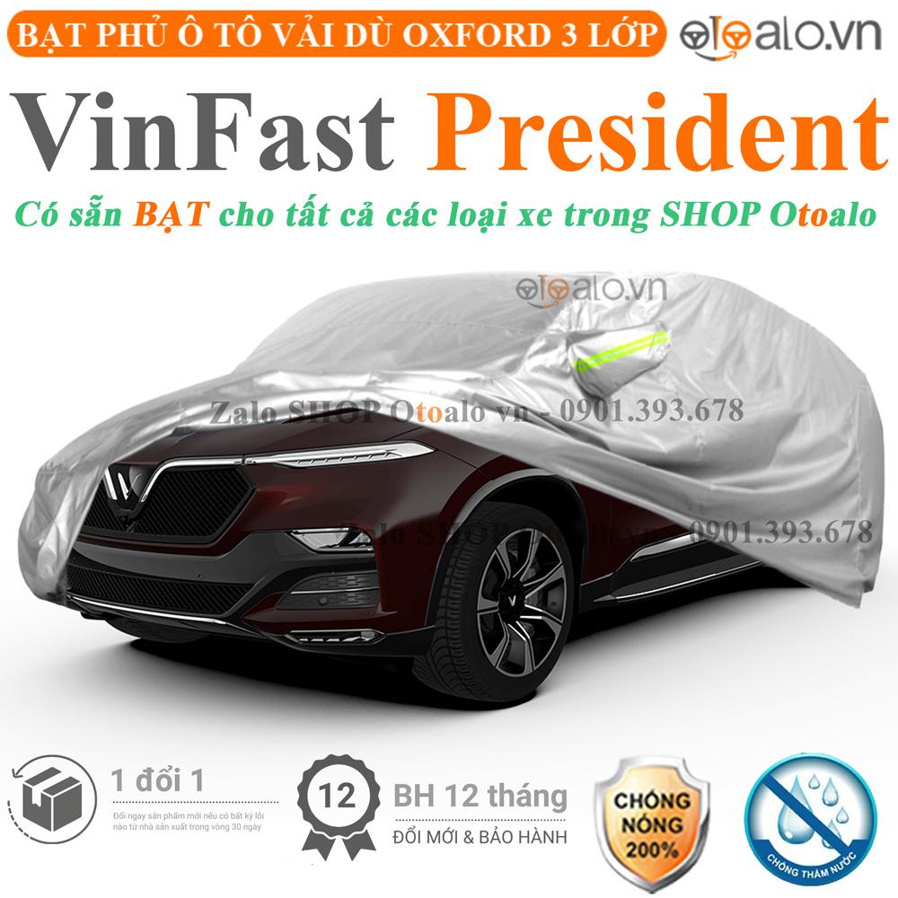 Bạt che phủ xe ô tô Vinfast President vải dù 3 lớp CAO CẤP BPXOT - OTOALO