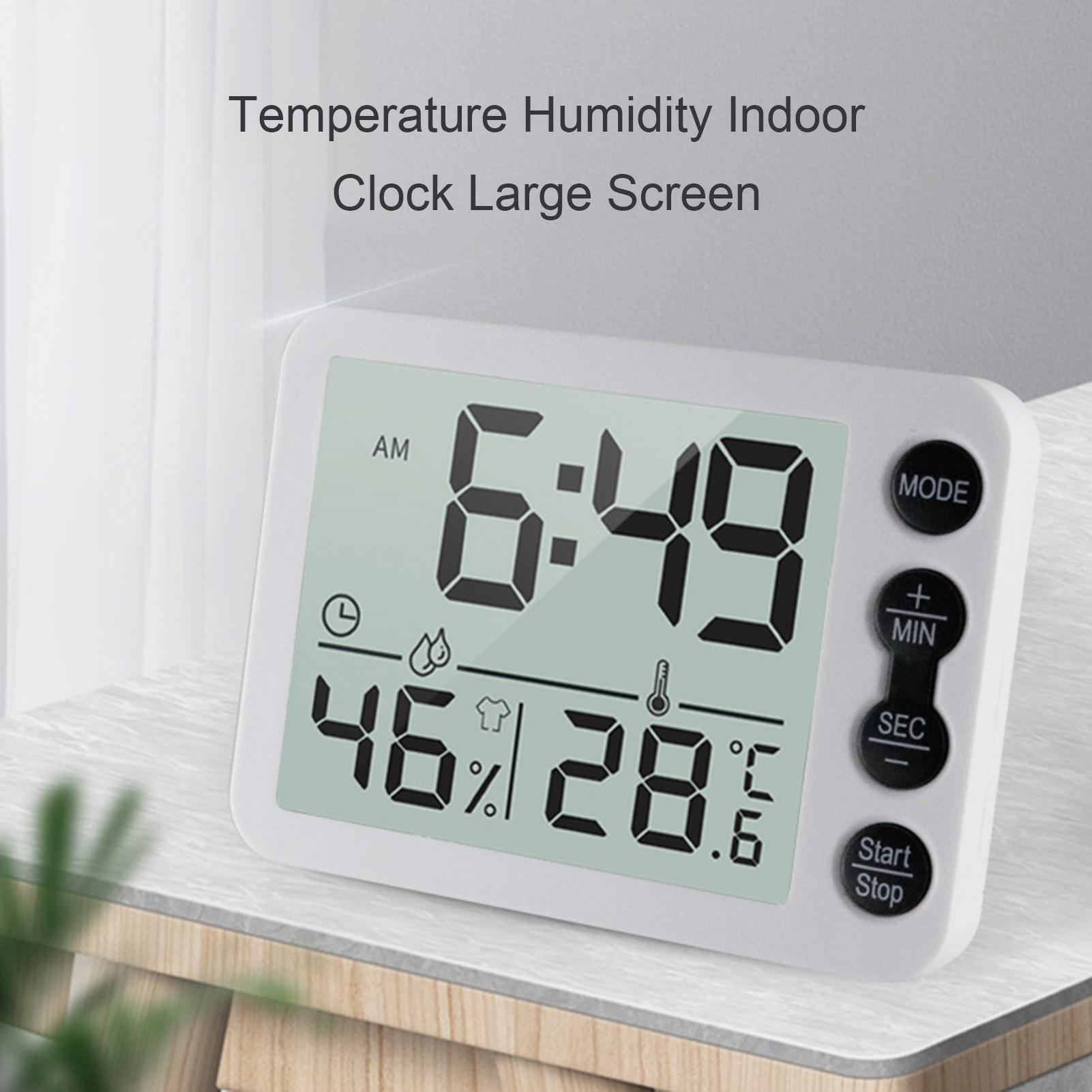 Đồng hồ đo nhiệt độ ẩm trong nhà màn hình lớn có nam châm hút