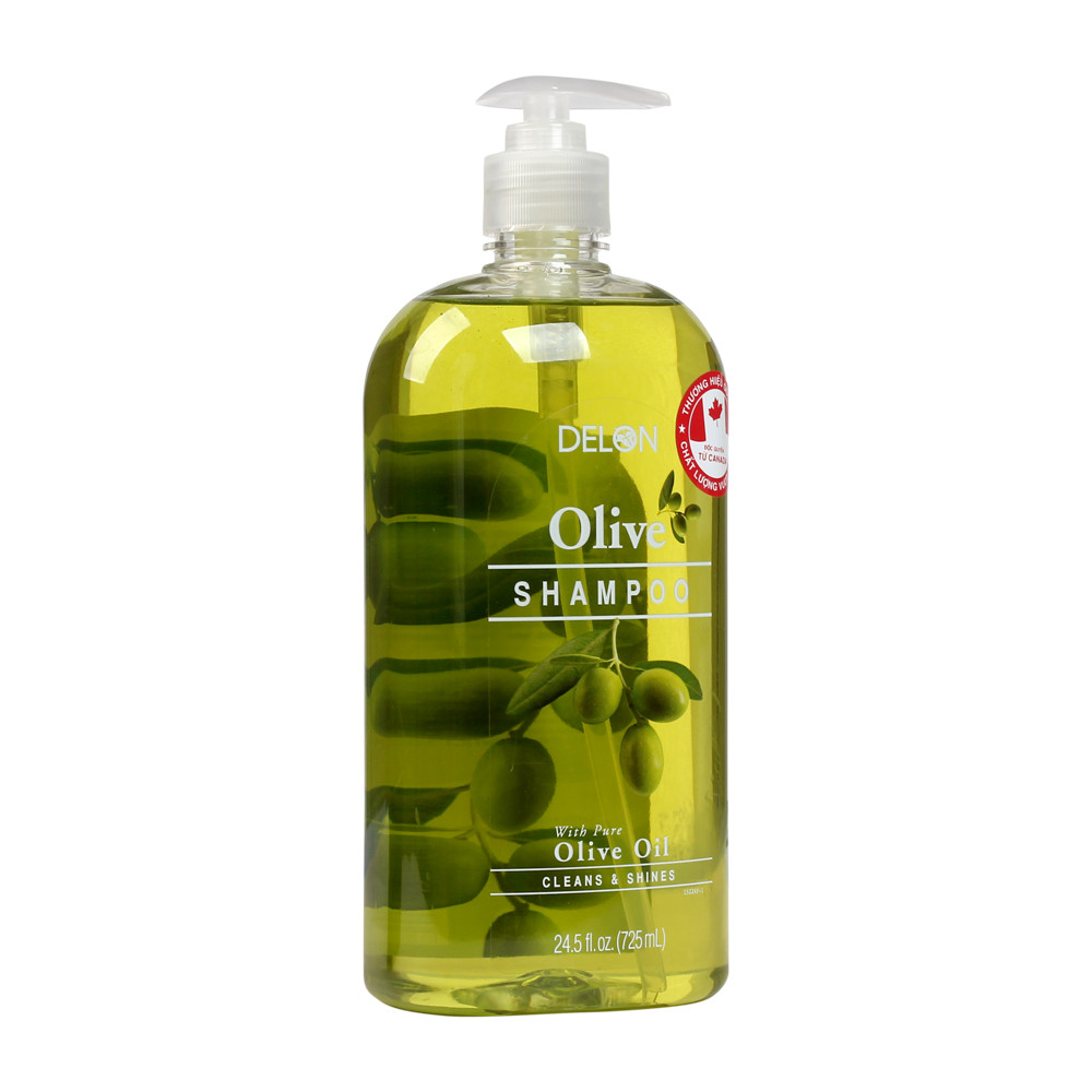 Dầu Gội DELON dưỡng mượt tóc với tinh dầu Olive dung tích 725ml - Shampoo Olive DELON 725ml