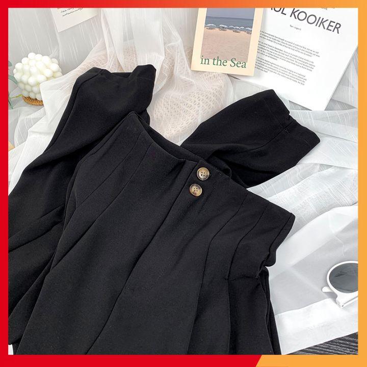Quần baggy nữ cạp xếp ly ️HÀNG ĐẸP ️ Quần vải công sở ống bo vừa, thiết kế cạp cao 2 khuy
