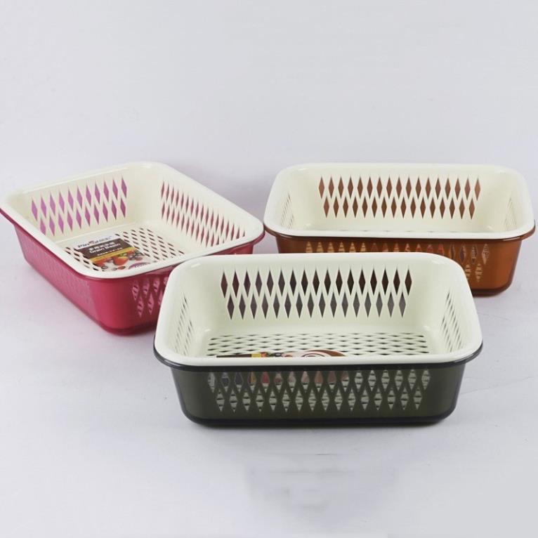 Rổ chứ nhật nhựa 2 lớp cao cấp ,rổ đựng rau củ quả,rổ úp bát 2 cỡ GDTH
