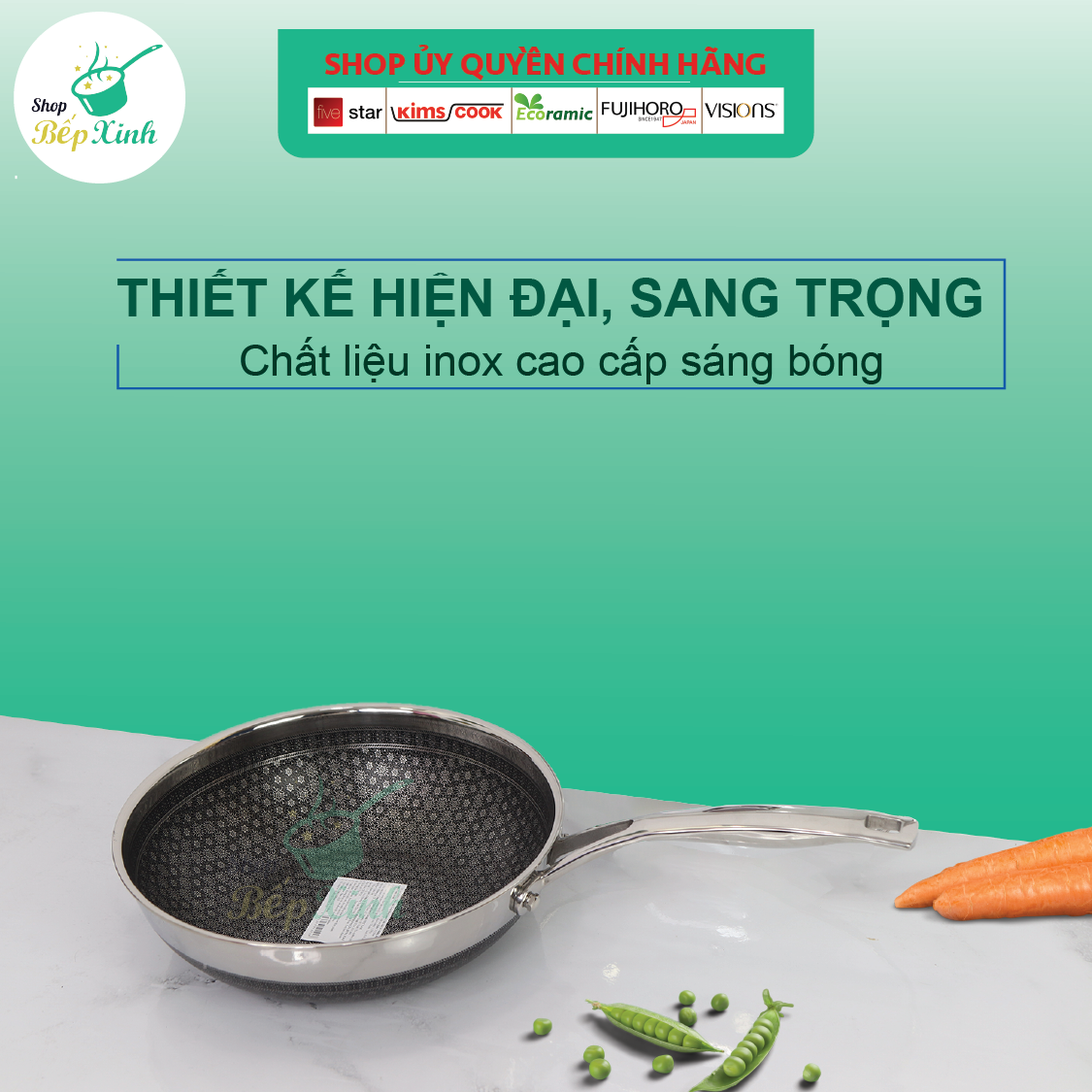 Chảo chống dính 2 mặt sâu lòng inox 304 BLACKCUBE KimsCook dòng noonsong 3 lớp đúc liền đáy liền cào không xước,siêu bền