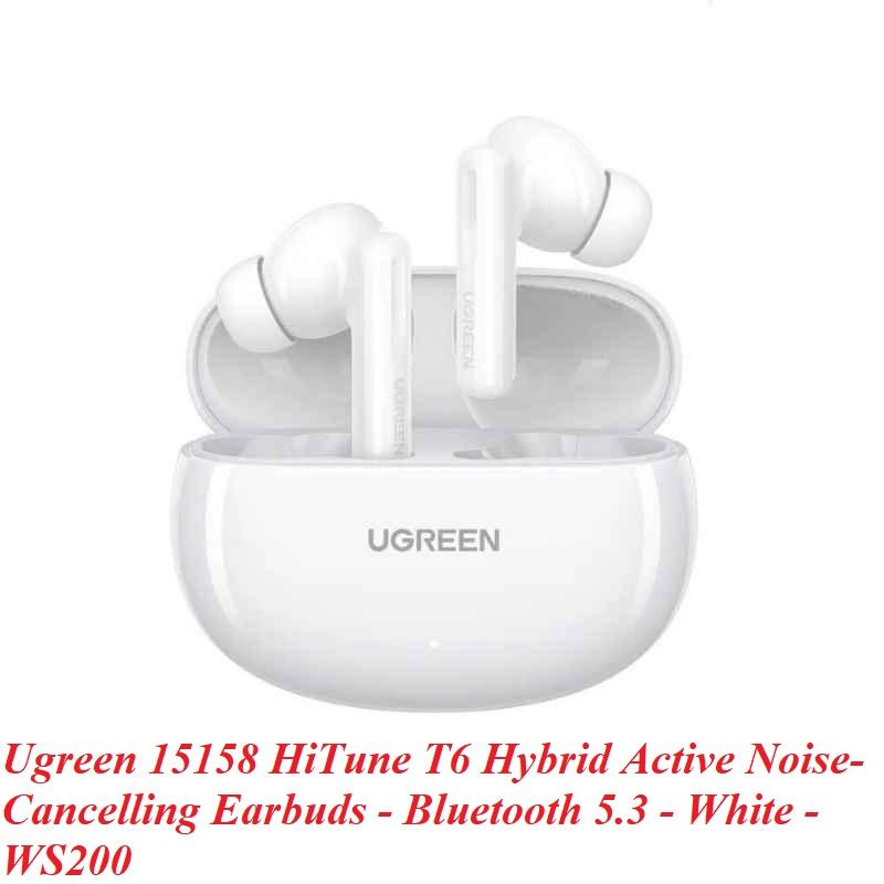 Ugreen UG15158WS200TK v5.3 HiRes HiTune T6 Hybrid Active Noise Cancelling tai nghe bluetooth chống ồn pin 30h 48dB màu trắng ANC - HÀNG CHÍNH HÃNG