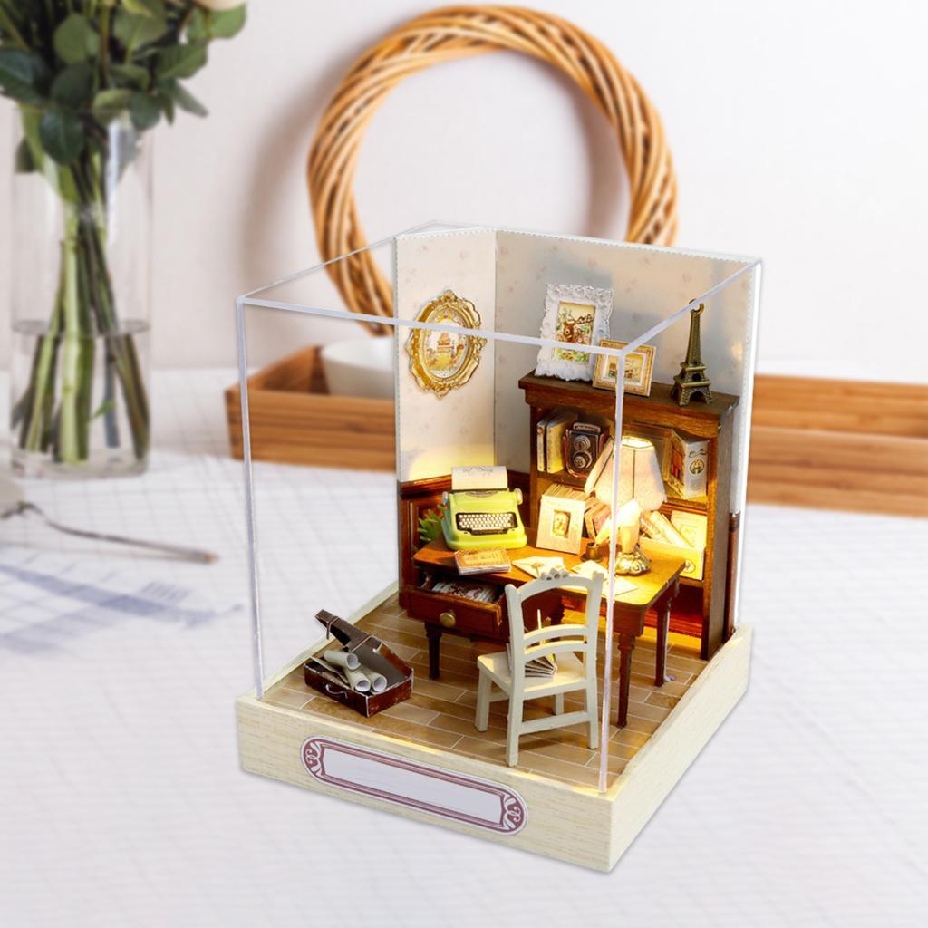 2pcs Creative Miniature Dollhouse Furniture Kits Cottage Dream House