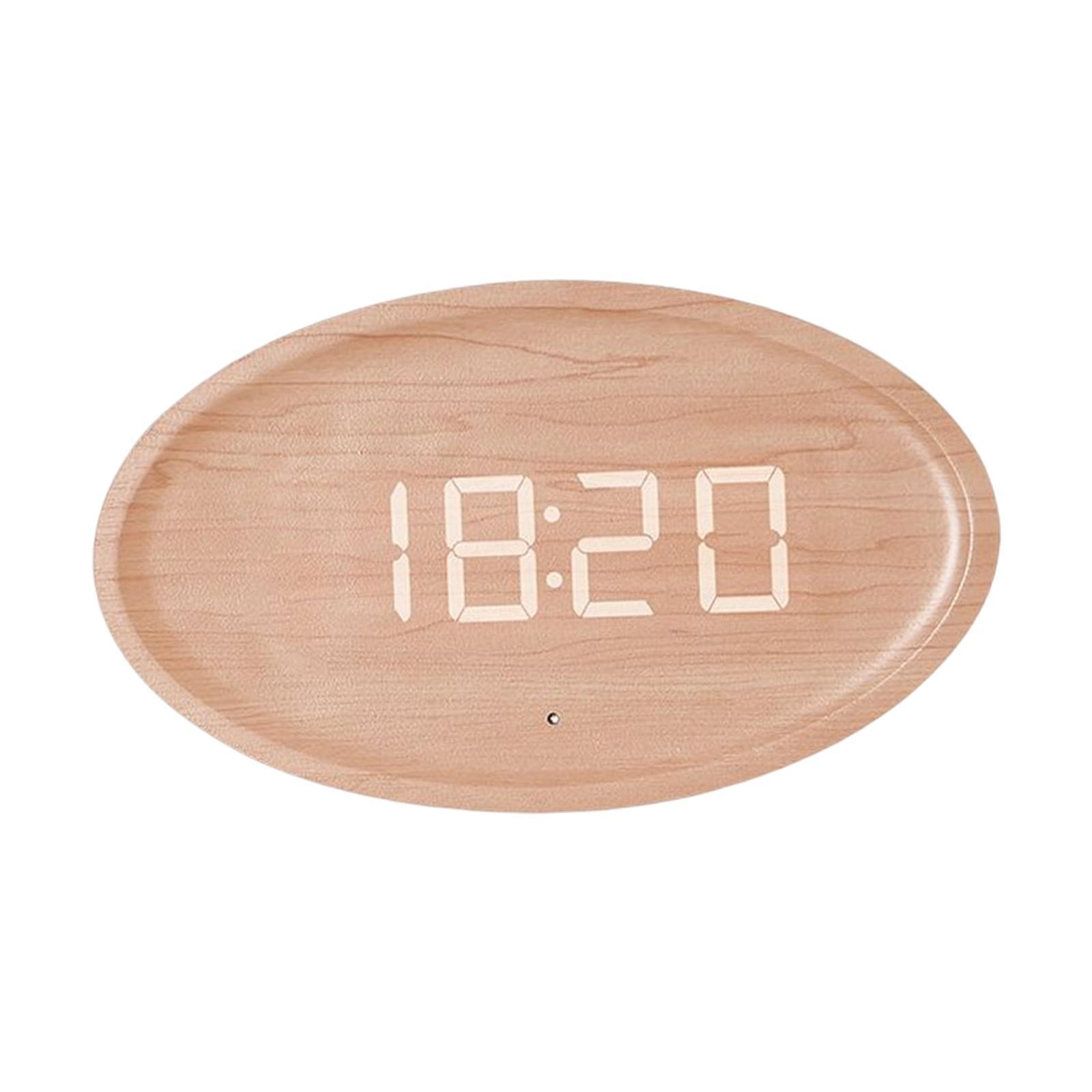 Wooden LED Digital Clock Luminous Portable Decorative Nordic for Living Room