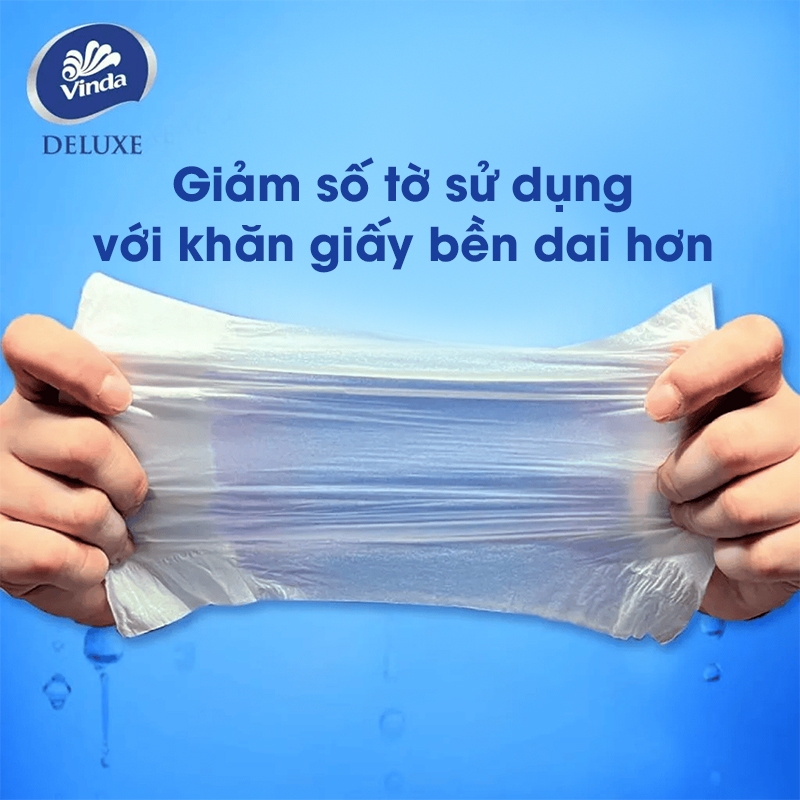 [MUA 2 LỐC KHĂN RÚT SIZE L TẶNG 1 LỐC SIZE S] Khăn giấy rút cao cấp Vinda Deluxe 3 lớp 110 tờ size L (4 Gói)