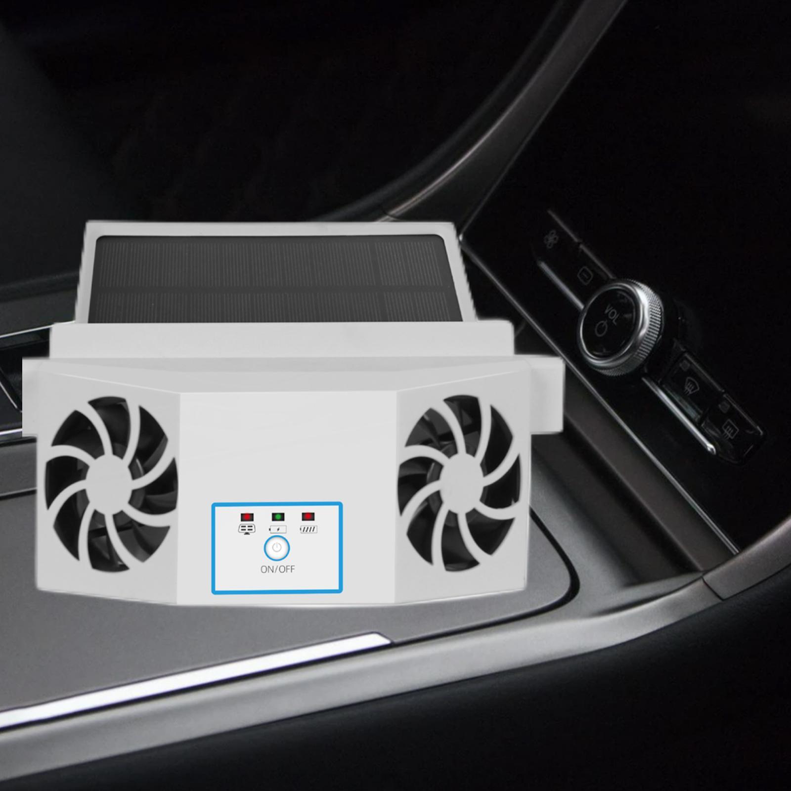 Car Exhaust Fan Solar/USB Dual Charging Auto Air Vent Cooling Fan