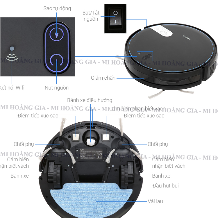 Robot Hút Bụi Lau Nhà XIAOMI Lydsto G2, Tự Động Đổ Rác, Diện Tích Hoạt Động 200m2, Công Suất 28W - Hàng Chính Hãng