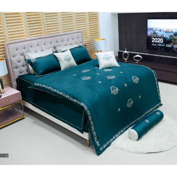 Bộ Ga Phủ Trơn Thêu EST20032 TENCEL