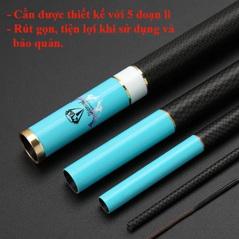 Cần Câu Đơn Câu Đài Kaiwu 5H Cần Câu Tay Carbon Tặng Kèm Đọt Phụ