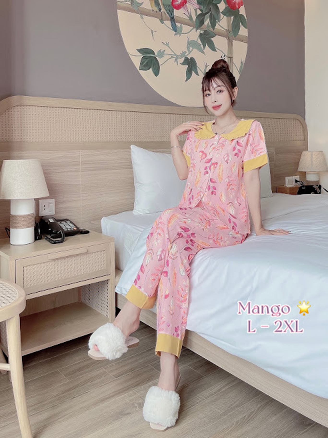 Bộ lụa mango tô châu loại 1 dày dặn thoáng mát 65-70kg