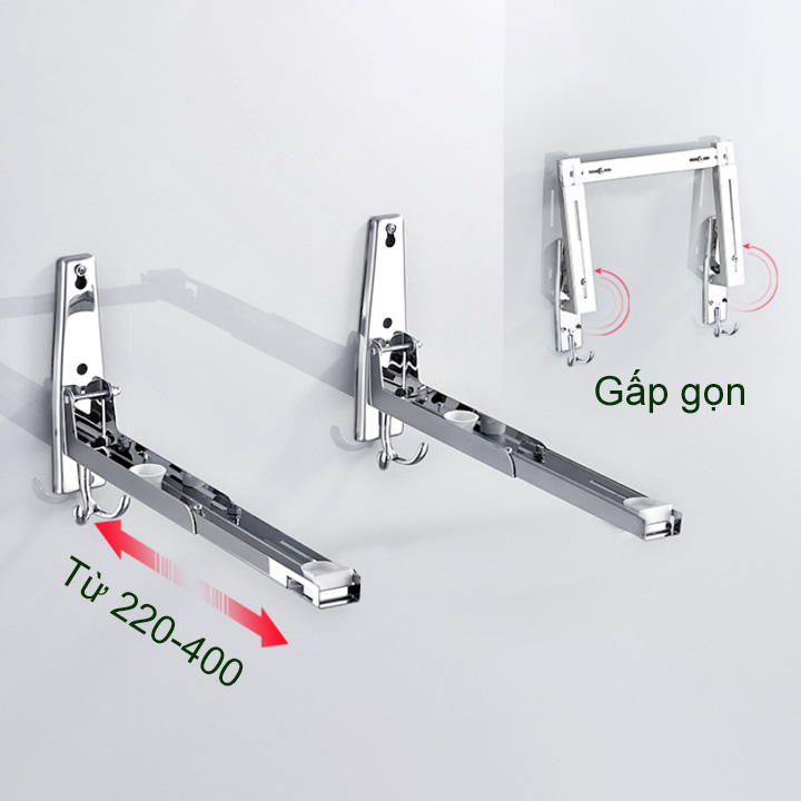 Giá để lò vi sóng loại treo tường bằng inox 304, có móc treo, có thể gấp gọn