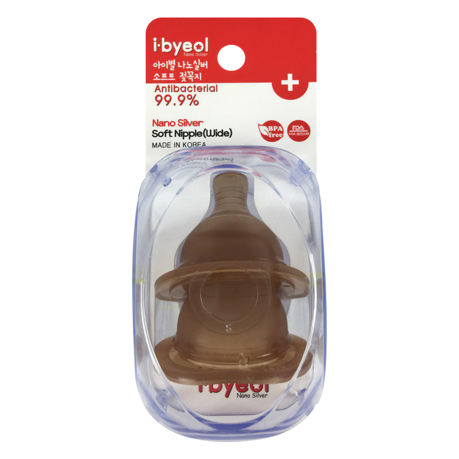 Núm ty I-Byeol Nano Silver cổ rộng size L (6 - 12 tháng)