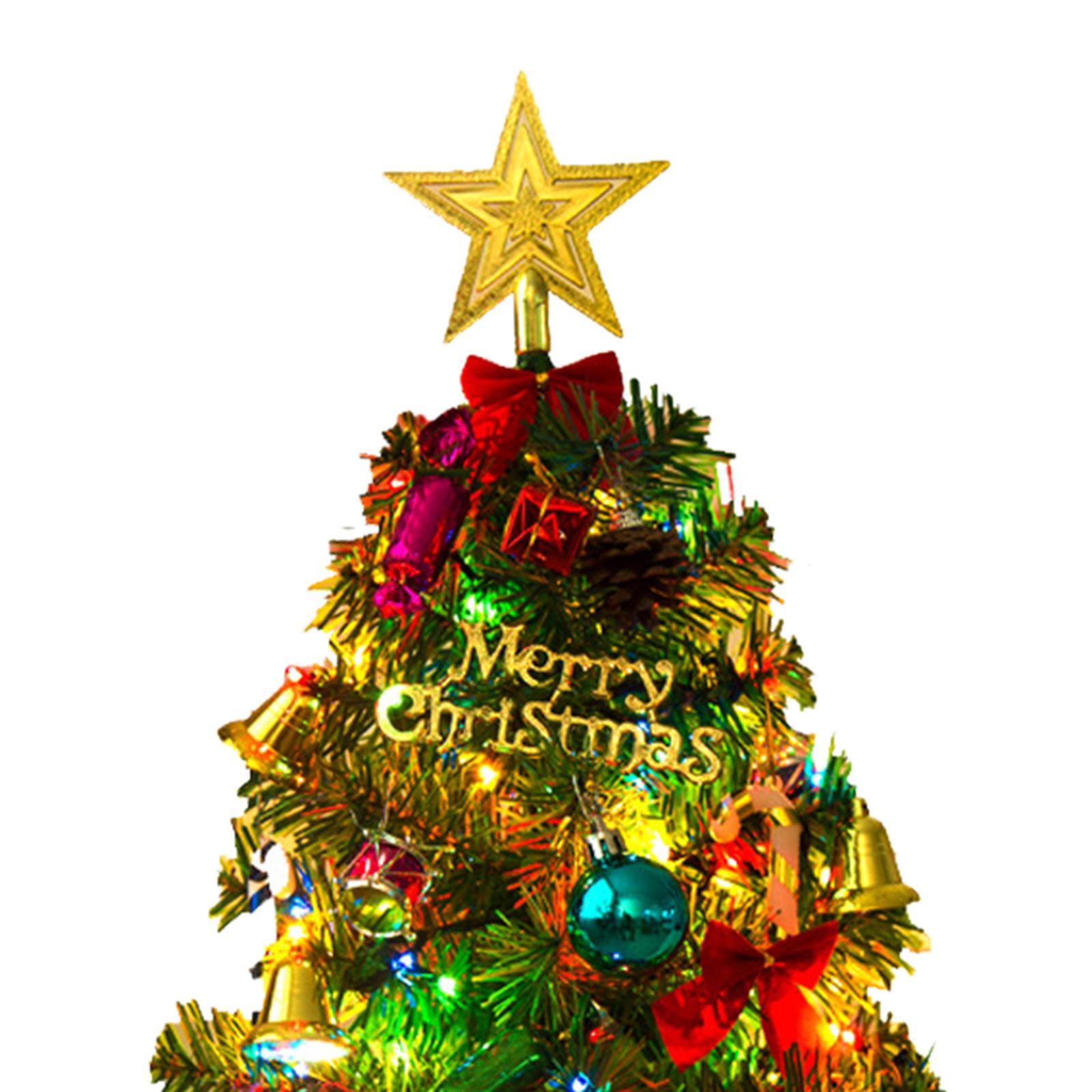 Tabletop Christmas Tree Ornament DIY Xmas Bedroom Decor with LED Lights A