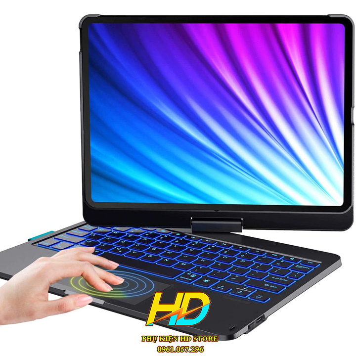 Bao Da Ốp Lưng Kèm Bàn Phím Dành Cho iPad Pro 11 inch  Chính Hãng WIWU WALTZ MAGIC Xoay 360 Độ, Bàn Phím Có Đèn LED, và có TrackPad tiện Lợi - Hàng Chính Hãng