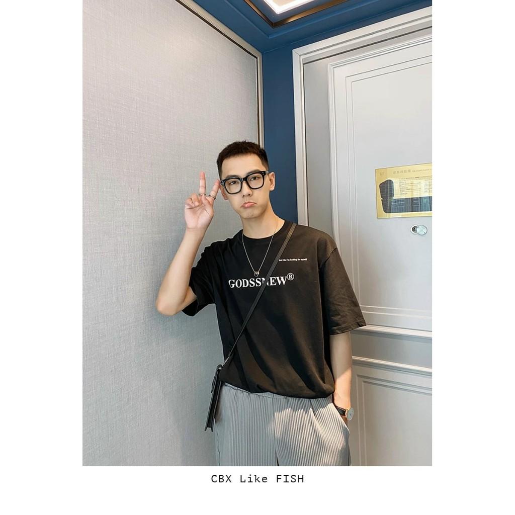 Áo thun oversize Unisex chữ GOD SS NEWS độc lạ Áo thun nam tay lỡ màu đen trắng aothununisex aophongnam