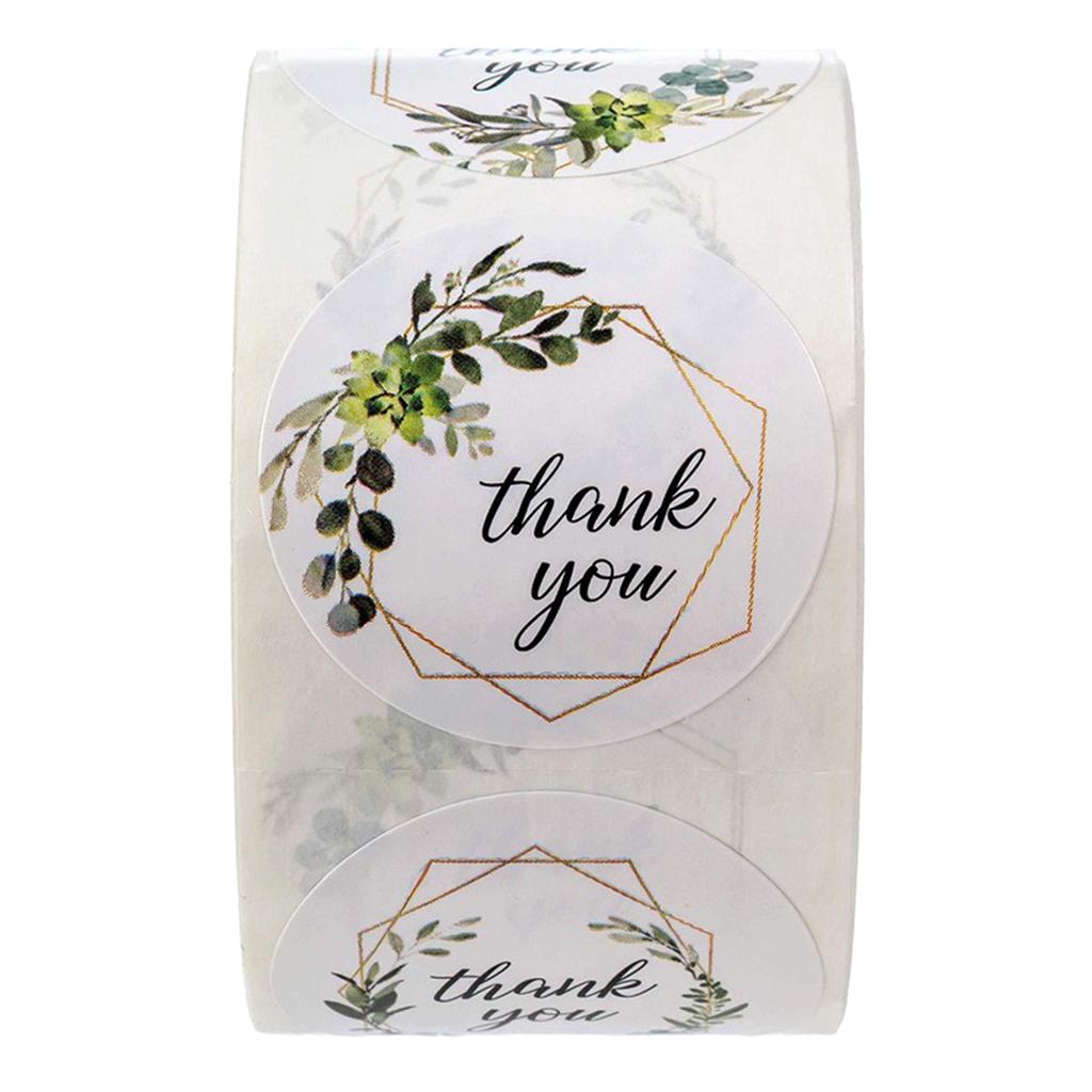 500 Cái/Cuộn Cảm Ơn Bạn Stickers Niêm Phong Tròn Nhãn Giấy DIY