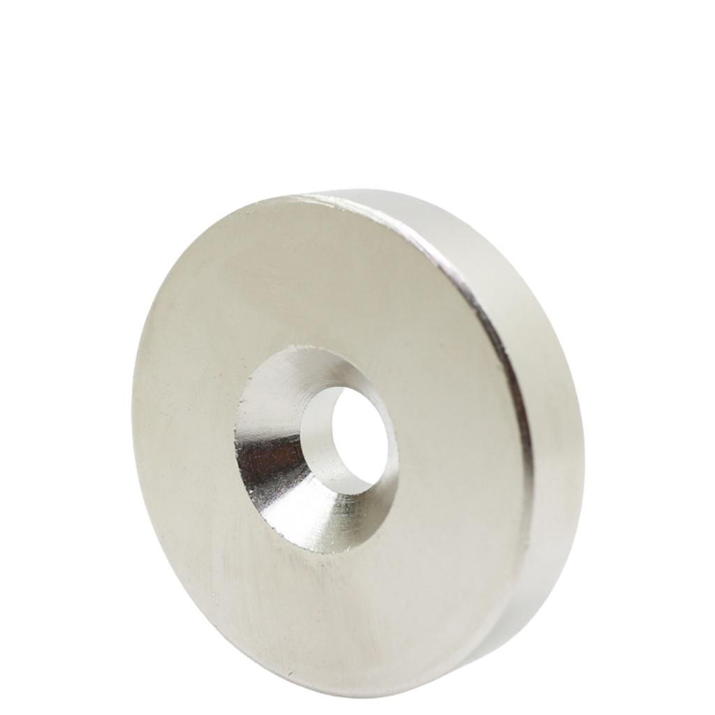 Nam châm tròn có lỗ bắt vít 50x10mm lỗ 10mm, nam châm đất hiếm lực siêu từ tính