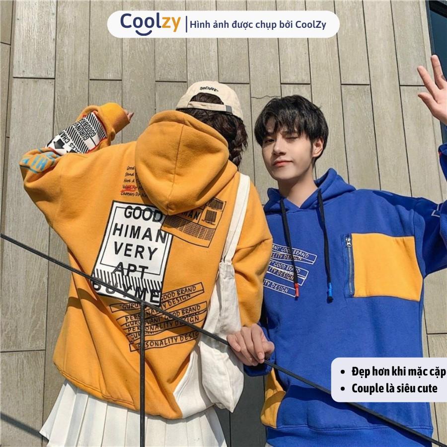 Áo Hoodie ️ Áo khoác nỉ unisex trần bông 2 lớp phối 2 màu, form unisex nam nữ trẻ trung