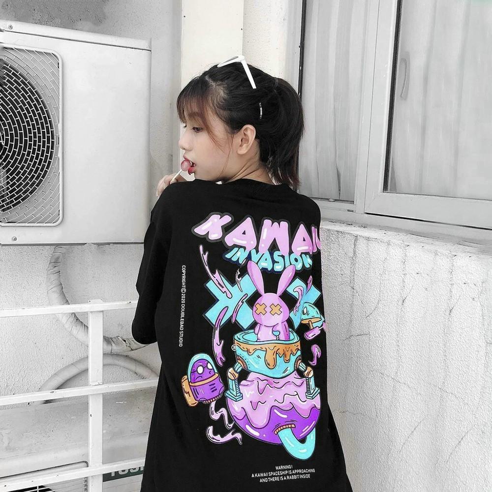 Áo thun tay lỡ nam nữ form rộng KAWAII oversized unisex phong cách hàn quốc vải thun mềm mịn thoáng mát hãng KING SPORT